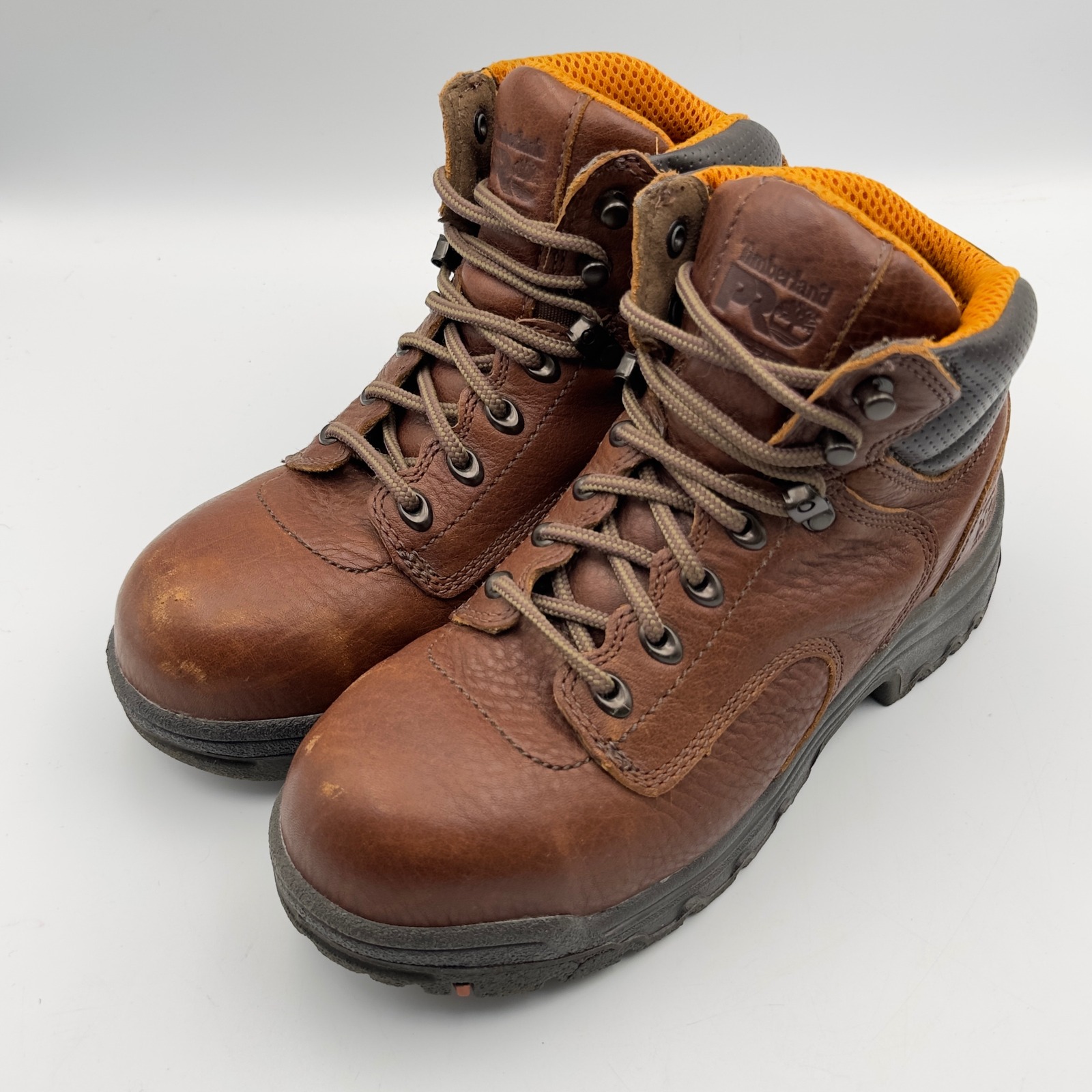 Timberland Pro Titan Woman's Brown Leather Work Boots 26388 7.5 M